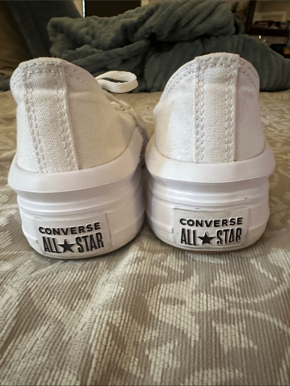 Converse White Canvas Platform Low Tops - Picture 7 of 8
